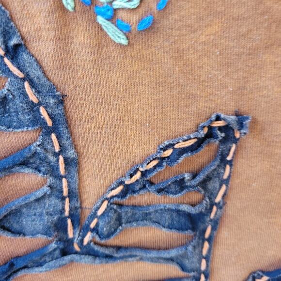 KPC Made In Nepal 100% Cotton Multicolored Razor Cut Hand Embroidered Dress- XL - Picture 8 of 11